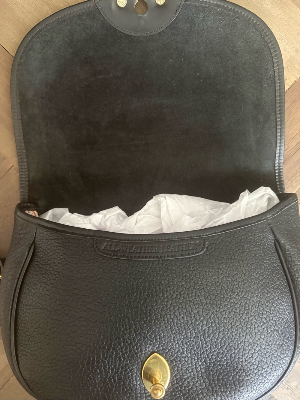 🦆 Rare Vintage Dooney & Bourke AWL Black Pebbled Leather Calvary Bag USA - Picture 6 of 14